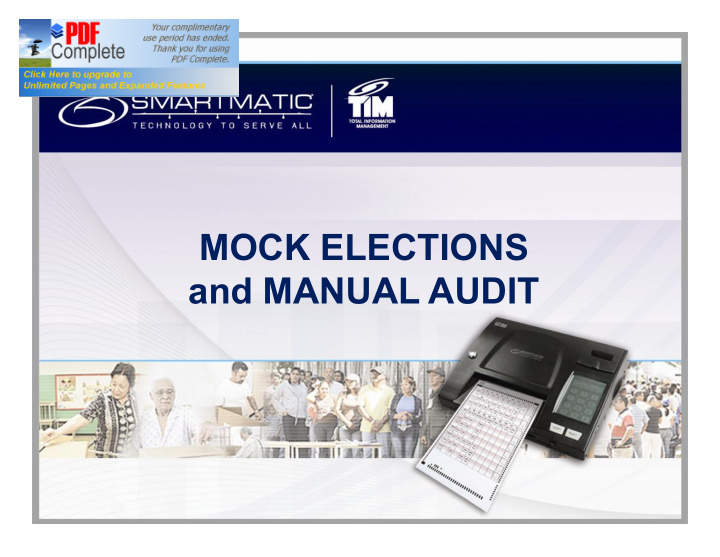 mock elections and manual audit background