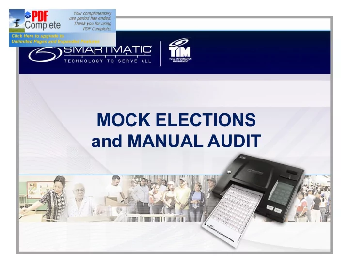 mock elections and manual audit background