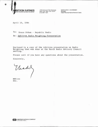 I  BITRON RATINGS 1350 Avenue of the Americas MADELEINE H. SCHREIBER New York, New York 10019