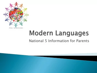National 5 Information for Parents  The aim is to develop the 4 key skills of  Reading