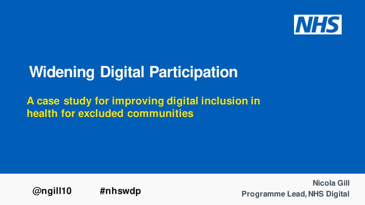 widening digital participation