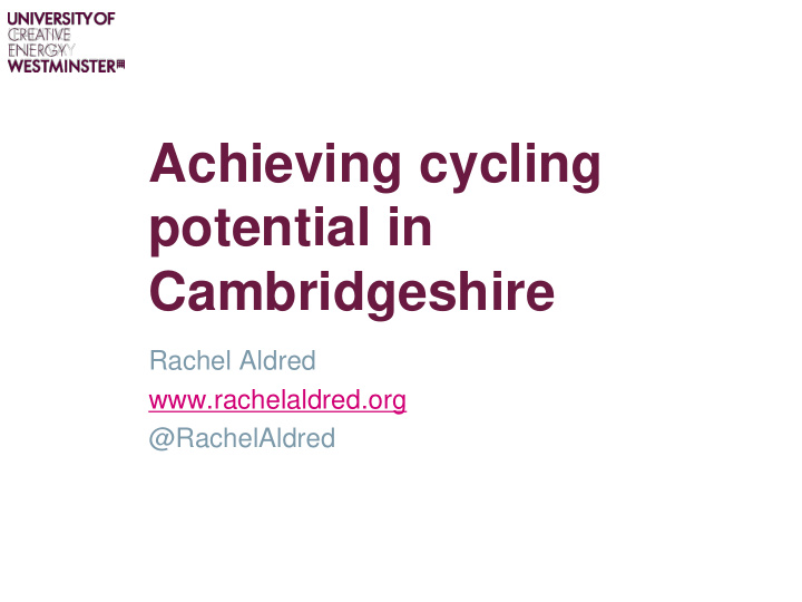 achieving cycling