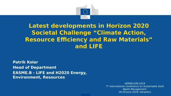 latest developments in horizon 2020 societal challenge