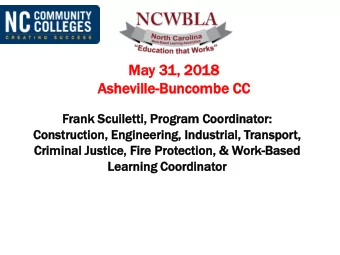May 31,  , 2018  Ash  shevi  ville  lle-Buncombe  Buncombe CC  Fra  rank  nk Scuiletti  iletti,  ,