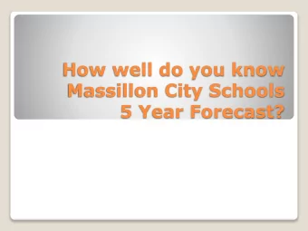 Massillon City Schools  5 Year Forecast?  Massillon City Schools has 1 Continuing  Levy which came