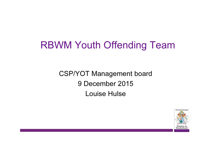 rbwm youth offending team