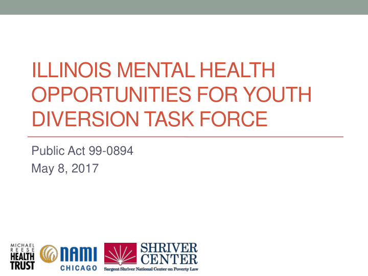 illinois mental health opportunities for youth diversion