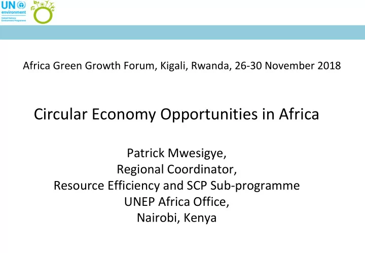 circular economy opportunities in africa