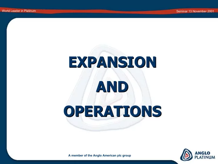 expansion expansion and and operations operations