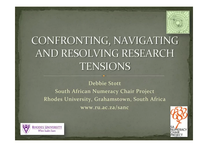 debbie stott south african numeracy chair project rhodes