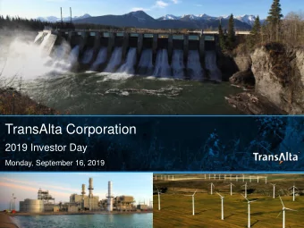 TransAlta Corporation  2019 Investor Day  Monday, September 16, 2019  1  Forward Looking Statements