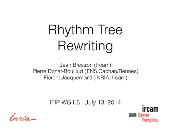 Rhythm Tree  Rewriting  Jean Bresson (Ircam)  Pierre Donat-Bouillud (ENS Cachan/Rennes)  Florent