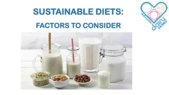 SU  SUST  STAIN  AINABL  ABLE  E DI  DIETS:  ETS:  FACT  CTORS  ORS TO CO  CONS  NSID  IDER  ER  Wh