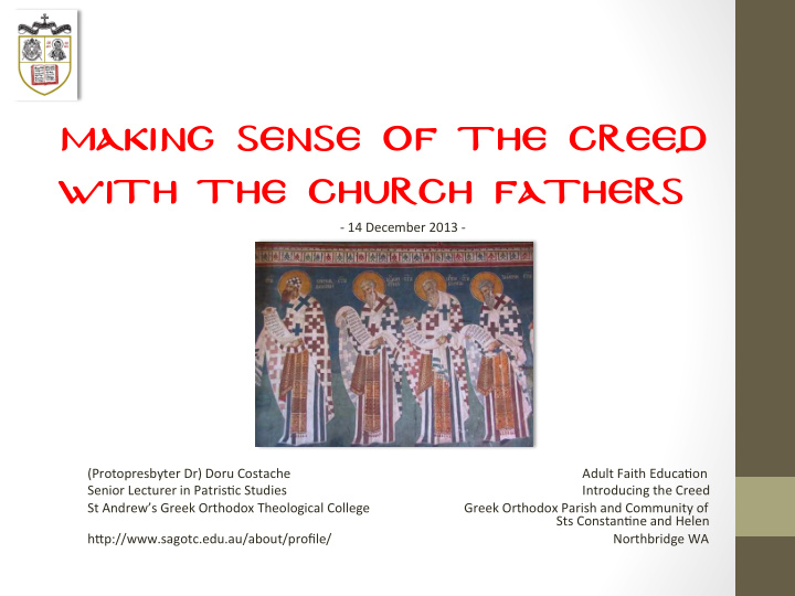 making sense of the creed with the church fathers
