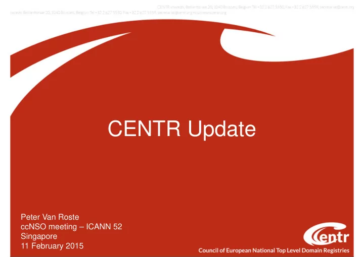 centr update