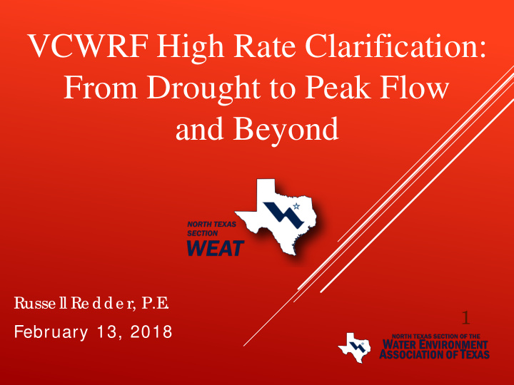vcwrf high rate clarification from drought to peak flow
