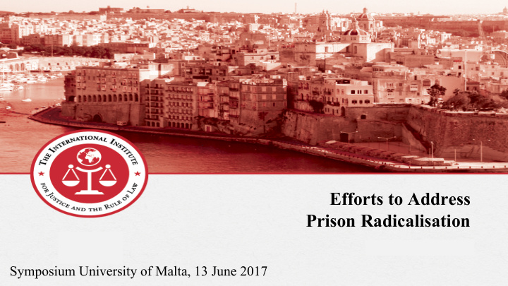 efforts to address prison radicalisation