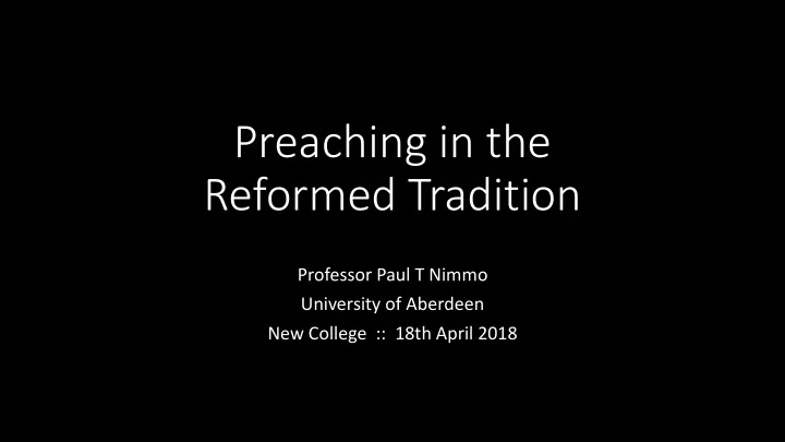 preaching in the