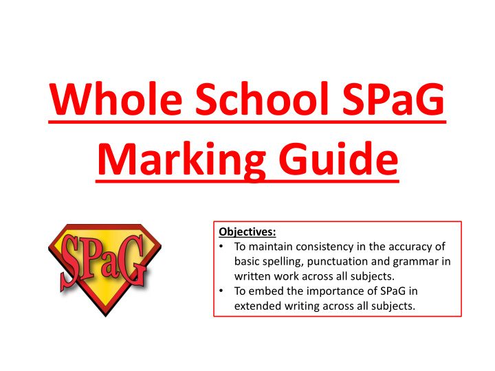 whole school spag marking guide