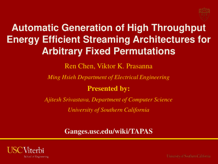 automatic generation of high throughput energy efficient