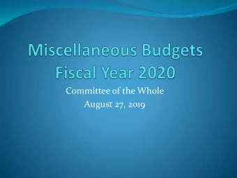 August 27, 2019  Kane County  Proposed General Fund Countywide Internal Service Budget