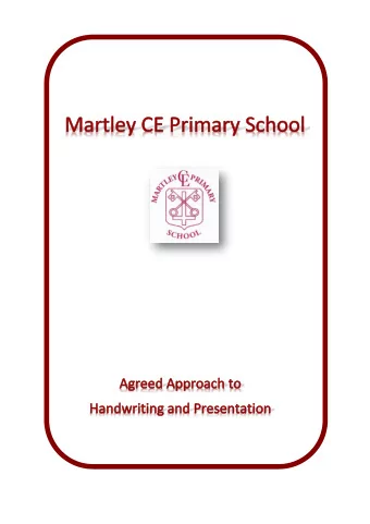 Agreed Approach to Handwriting and Presentation