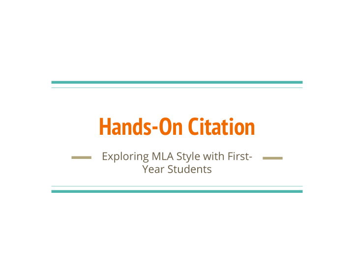 hands on citation