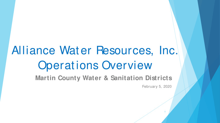 alliance water resources inc operations overview