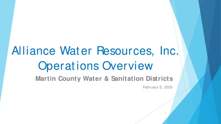 alliance water resources inc operations overview