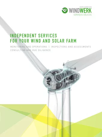 INDEPENDENT SERVICES  FOR YOUR WIND AND SOLAR FARM  MONITORING AND OPERATIONS  |  INSPECTIONS AND