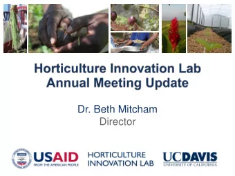 Dr. Beth Mitcham  Director  Meeting Title/Date  6 } 6,169 rural households benefiting } Over 580