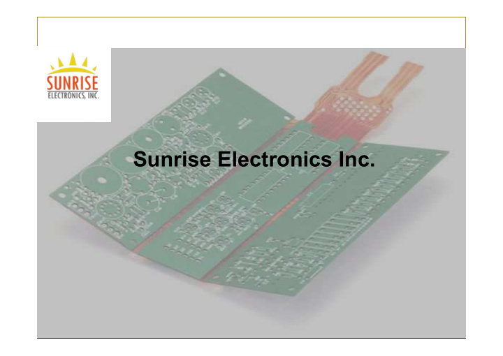 sunrise electronics inc