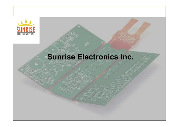 sunrise electronics inc