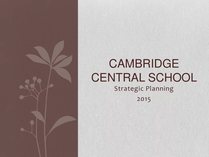 cambridge central school