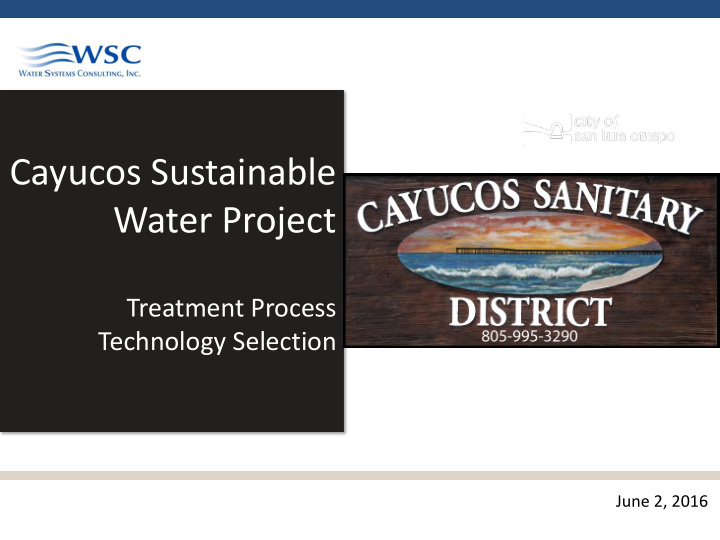 cayucos sustainable water project