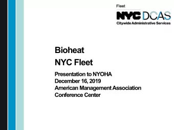 Bioheat  NYC Fleet  Presentation to NYOHA  December 16, 2019  American Management Association