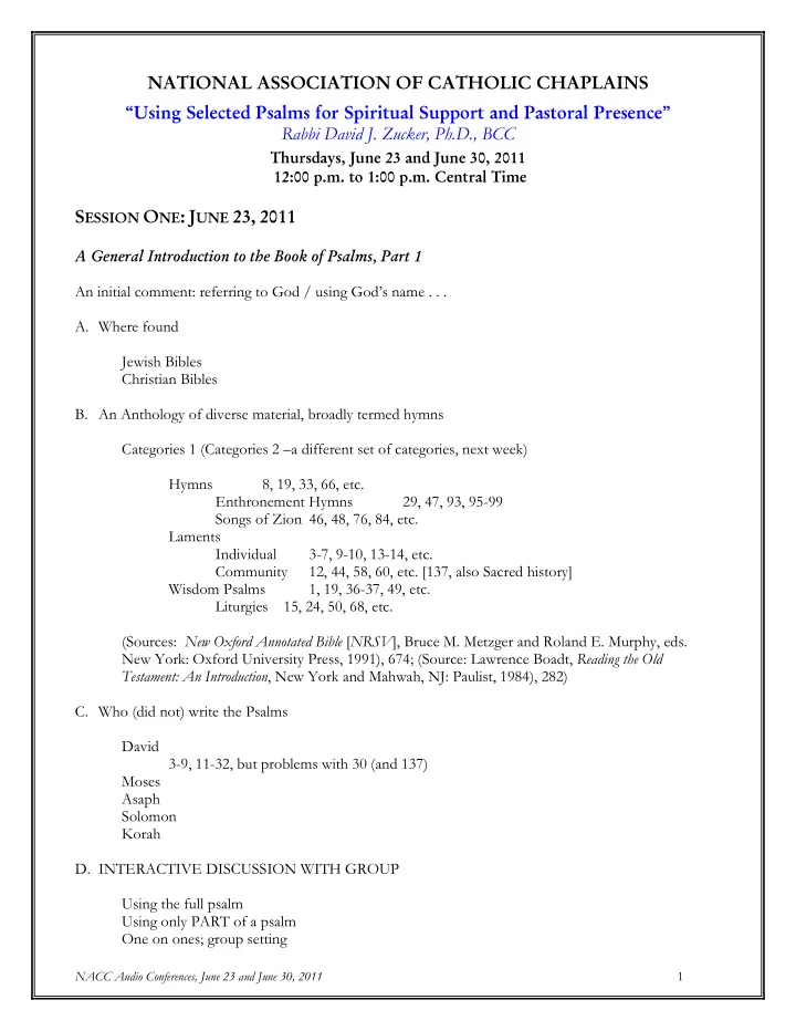 national association of catholic chaplains using selected