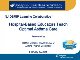 NJ  NJ DS  DSRI  RIP  P Learnin  ning Co  Collabor  borati  ative ve 1 St. Josephs Healthcare