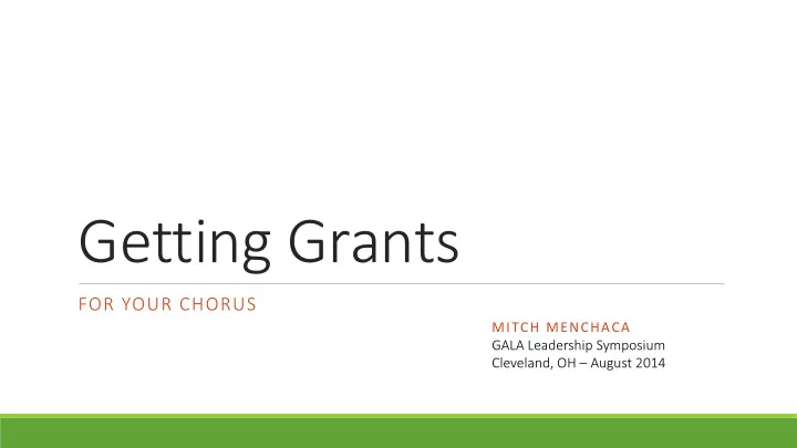 getting grants
