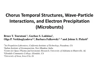 Interactions, and Electron Precipitation  (Microbursts) Bruce T. Tsurutani 1 , Gurbax S. Lakhina 2