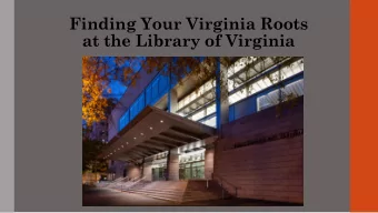 Finding Your Virginia Roots  at the Library of Virginia  Library of Virginia  Established in 1823