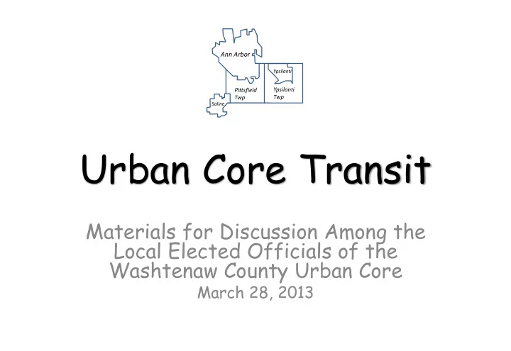 urban core transit
