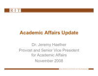 academic affairs update