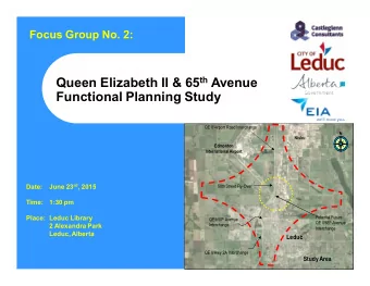 Queen Elizabeth II &amp; 65 th Avenue  Functional Planning Study  QE II/Airport Road Interchange