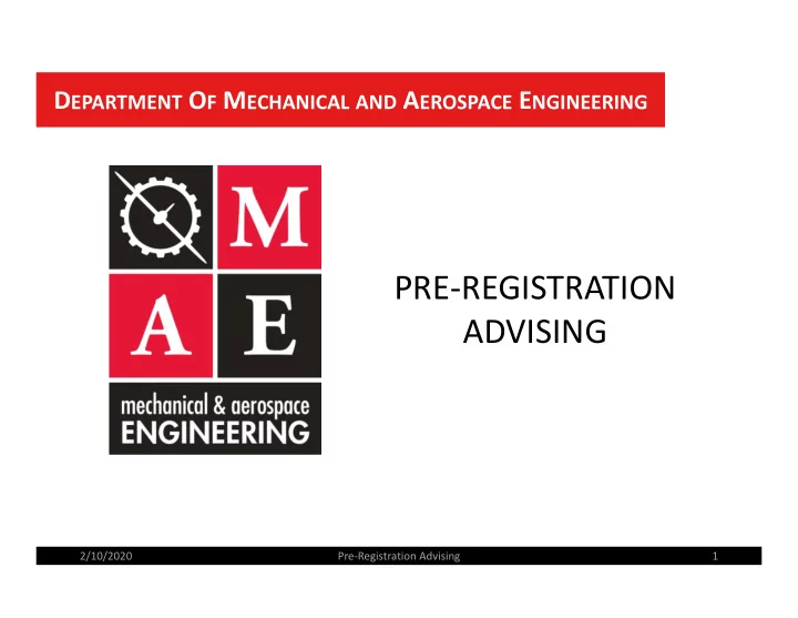 pre registration advising