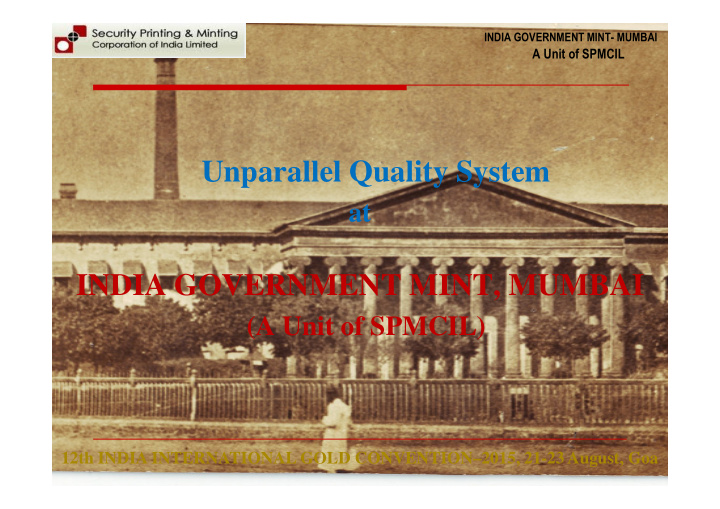 unparallel quality system