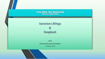 CICG  Ordre des Avocats de Genve  17 March 2016  Sanctions regime prior to  Implementation Day
