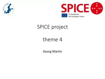 SPICE project  theme 4  Georg Martin  Project description  Name: Implementation and development