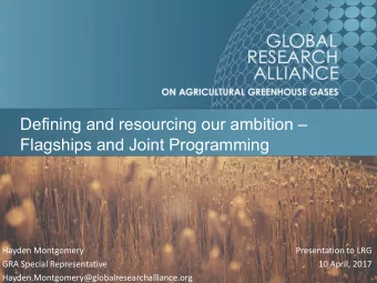 Defining and resourcing our ambition   Flagships and Joint Programming  Hayden Montgomery