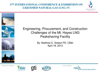 Engineering, Procurement, and Construction  Challenges of the Mt. Hayes LNG  &lt;Title of